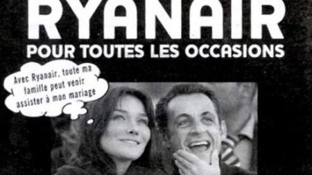 Reclamă low cost cu Sarkozy şi Bruni