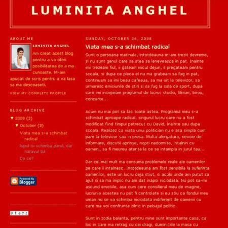 Luminiţa Anghel a intrat în blogosferă