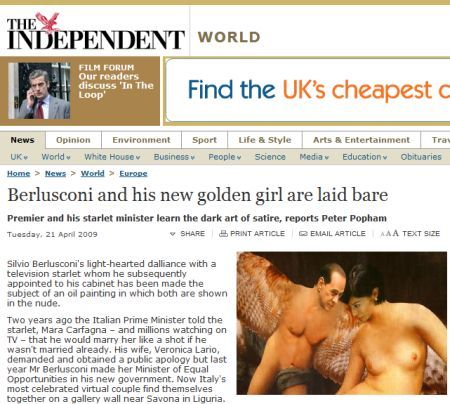 Berlusconi, nud într-un tablou