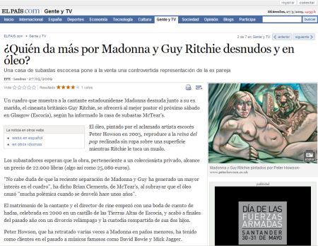 Tablou cu Madonna dezbrăcată, la licitaţie