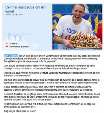 Cel mai mâncăcios om din lume