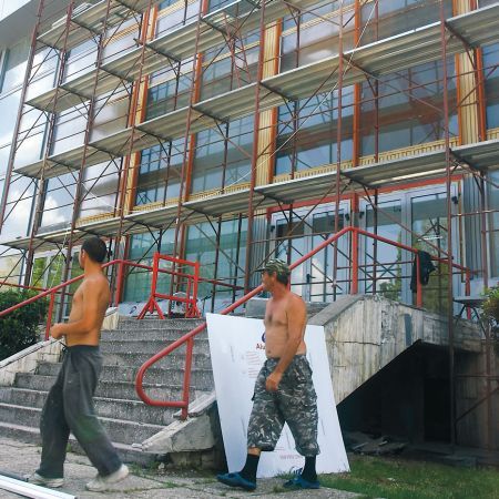 Ridzi a tocmit doi zugravi pentru Polivalentă | VIDEO