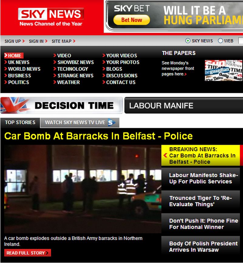Explozie la Belfast, Irlanda de Nord