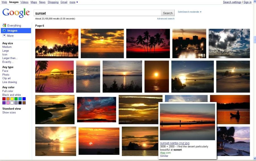 Google Image Search: 1.000 de imagini fără click