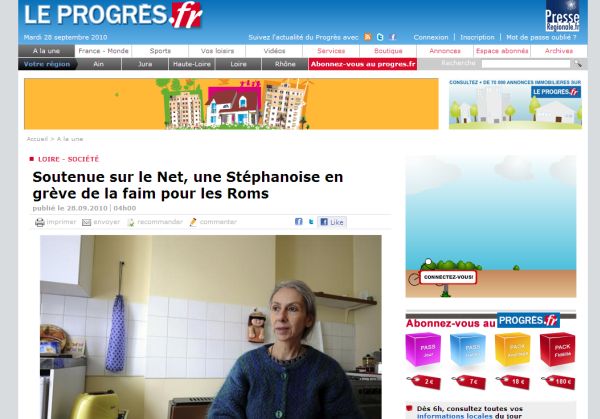O franţuzoaică, în greva foamei pentru romi