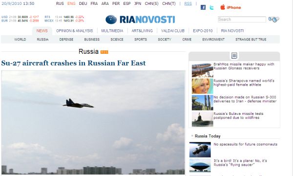 Un avion militar s-a prăbuşit în Rusia
