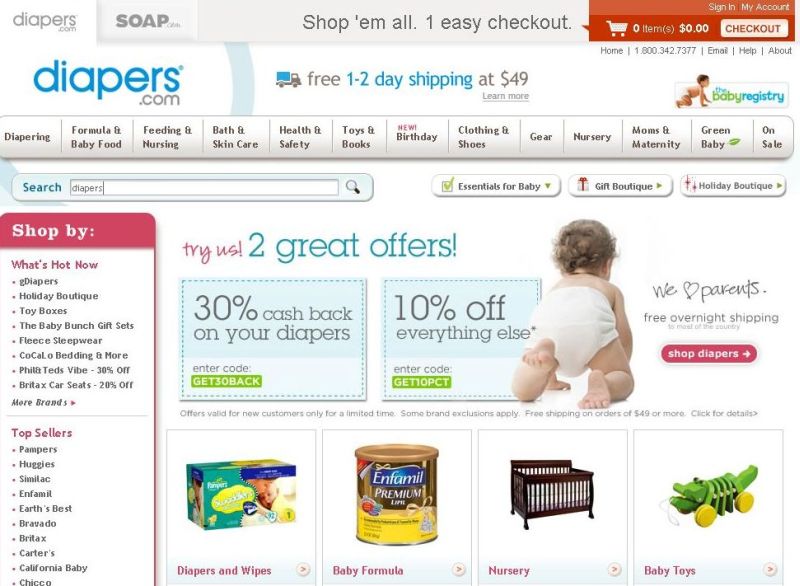 Amazon îşi cumpără scutece şi săpun de 540 de milioane de dolari