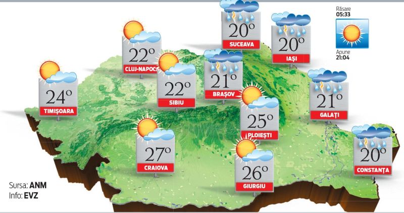 METEO. Avertizare de ninsori viscolite și polei. VEZI cum va fi vremea în orașul tău