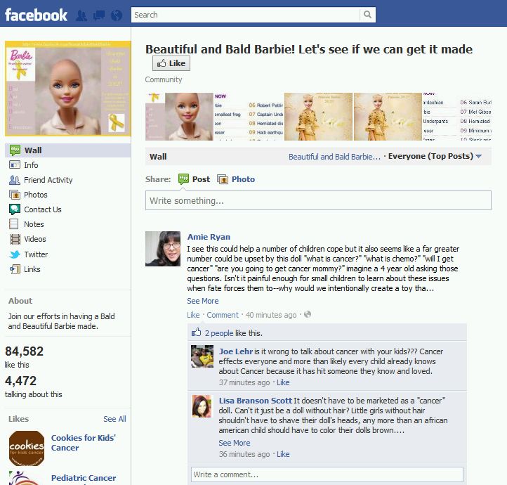 O nouă campanie pe Facebook: De ce vor mămicile o păpuşă Barbie cheală? | VIDEO