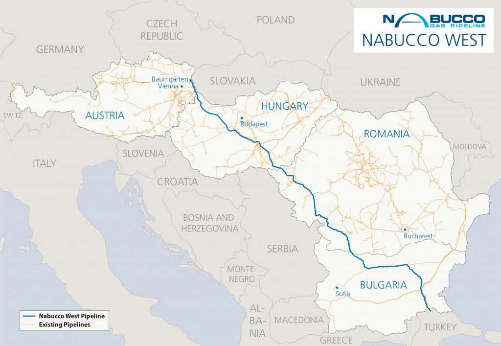 Pas important pentru independenţa energetică a României: Nabucco, ruta centrală de livrare a gazelor către Europa