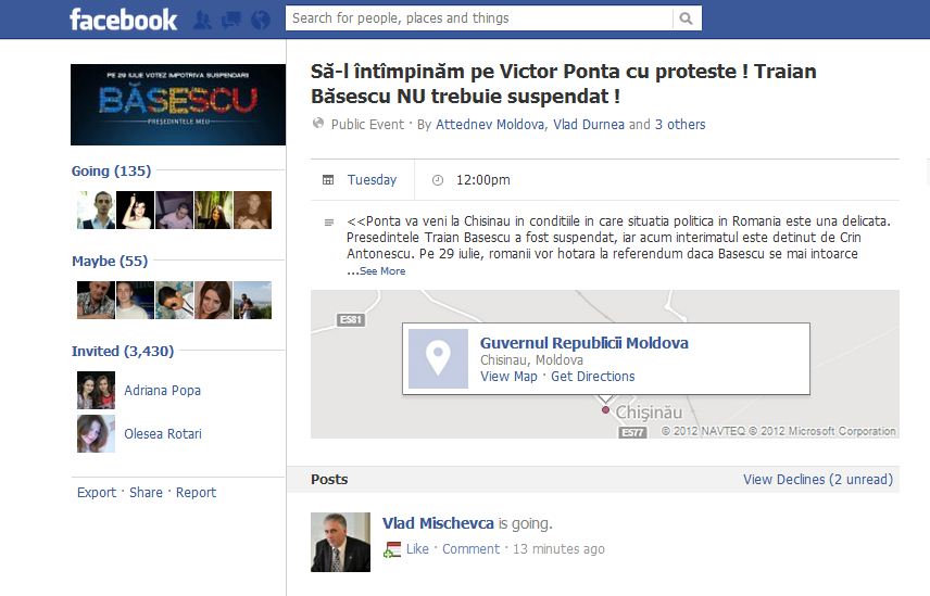 Victor Ponta, aşteptat cu proteste la Chişinău