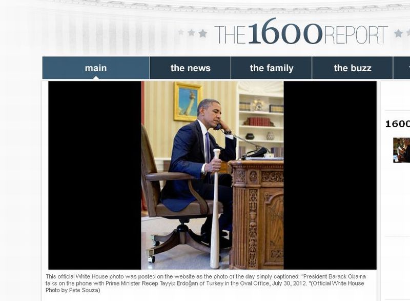 Barack Obama discută cu premierul turc despre Siria, cu bâta de baseball în mână | FOTO