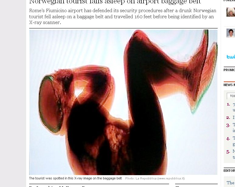 Un norvegian beat, "bagaj uman" pe un aeroport din Roma