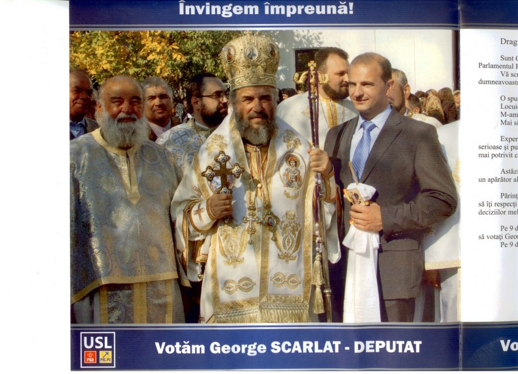EXCLUSIV. Arhiepiscop, implicat în campania USL. Înaltul preot apare pe un pliant sub mesajul "Învingem împreun?"