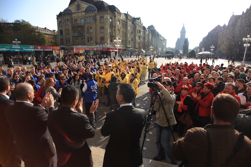 Timi?oara: Flash mob USL în centrul ora?ului