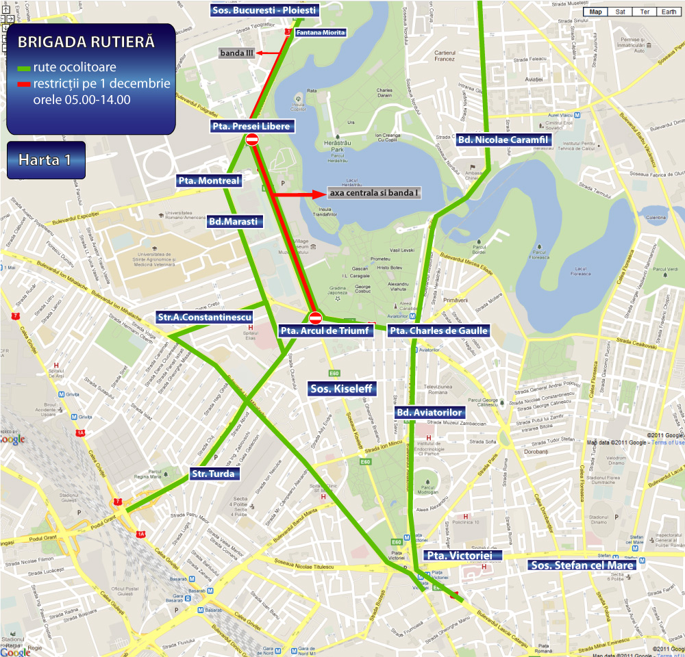 RESTRIC?II LA PARAD?. Trafic blocat în Capital?. VEZI H?R?ILE CU RESTRIC?II ?I RUTE OCOLITOARE!