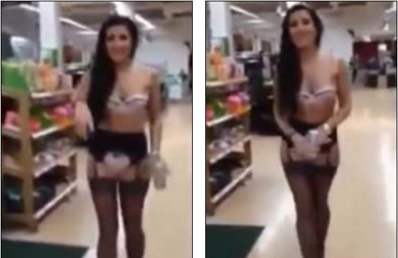 Provocare NekNominate. Adolescenta în lenjerie intimă dintr-un supermarket | VIDEO
