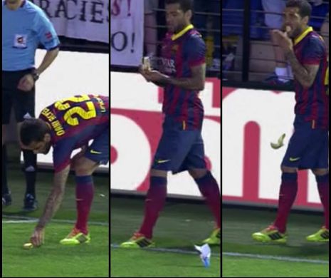 Interdicție pe viață pentru fanul care a aruncat cu o banană înspre Dani Alves!