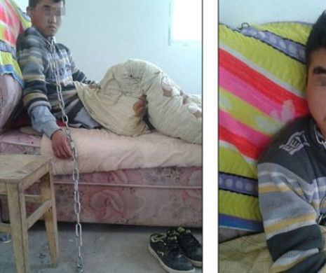 Un tânăr este ţinut în lanţuri ca să nu mai fure