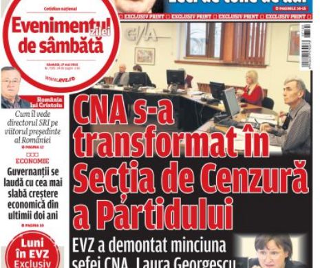 Ce puteţi citi în Evenimentul zilei de sâmbătă, 17 mai