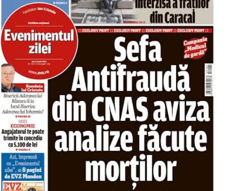 Ce puteţi citi în Evenimentul zilei de joi, 5 iunie