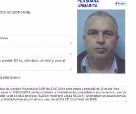 Fotografia lui Nicuşor Constantinescu a fost publicată pe site-ul Poliţiei Române, la secţiunea Urmăriri