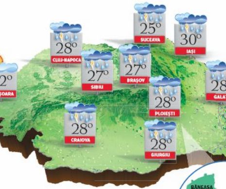Judeţele Ilfov, Maramureş, Arad şi Hunedoara, vizate de o atenţionare Cod Galben de ploi şi vijelii