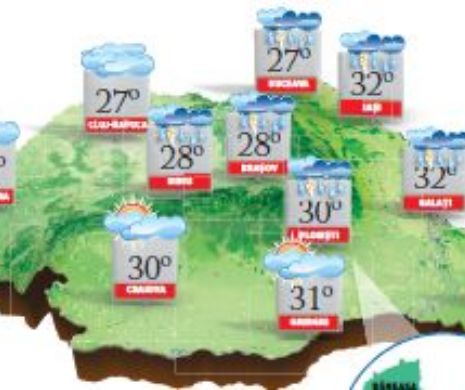 Ploile, descărcările electrice și vântul vor mai crea probleme aproape în toate zonele