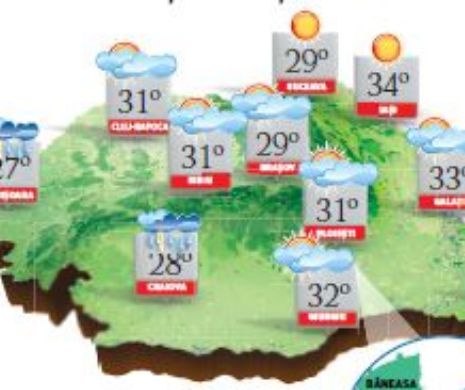 PROGNOZA METEO. Cod portocaliu de ploi însemnate cantitativ în Banat, Oltenia, Crișana și la munte