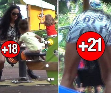 Scene +18 in parc! Laurette a aratat TOT de fata cu mai multi copii
