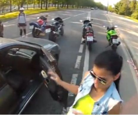 Tipic rusesc. Un moment de groaza in trafic se transforma in ceva total neasteptat pentru aceasta tanara | VIDEO
