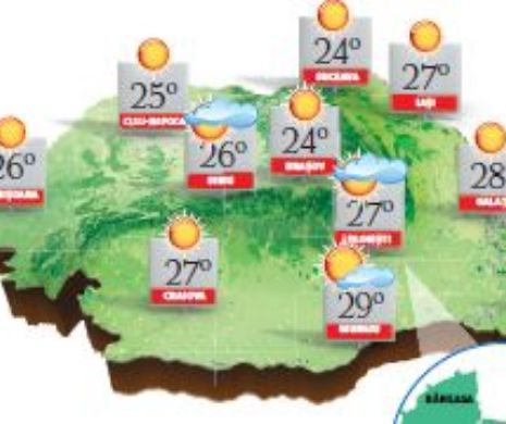 PROGNOZA METEO. Vremea se va încălzi ușor. Cer variabil, vânt slab și posibile ploi