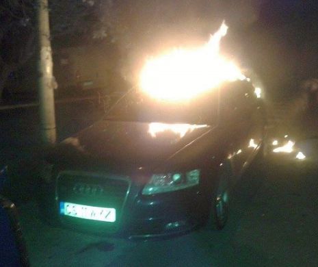 Audi INCENDIAT de o mână criminală la Lugoj. Care a fost motivul