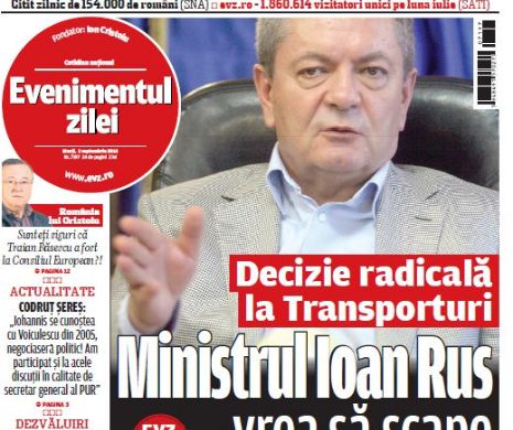 Ce puteţi citi în Evenimentul zilei de marţi, 2 septembrie