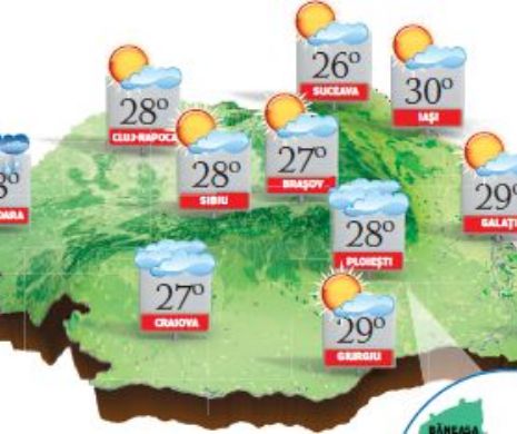 PROGNOZA METEO. La jumătatea lunii septembrie, vremea se menține caldă și frumoasă