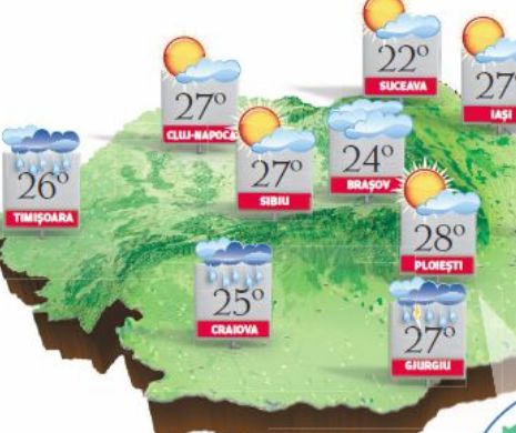 PROGNOZA METEO. Norii vor mai amenința zonele din sud-vestul țării, precum și la munte, unde va mai ploua