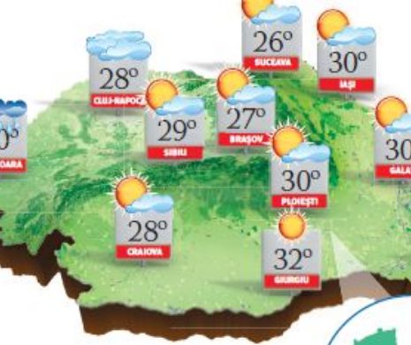 PROGNOZA METEO. Toamna ne răsfață cu temperaturi de vară, dar, local, vor mai cădea ploi slabe și va fi ceață