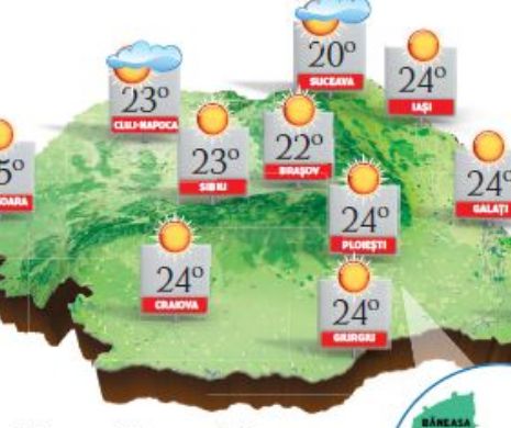 PROGNOZA METEO. Zile frumoase și calde de septembrie. Nopțile devin din ce în ce mai răcoroase