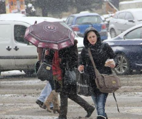 NINSORI şi lapoviţă, din această noapte până mâine. Vezi zonele afectate