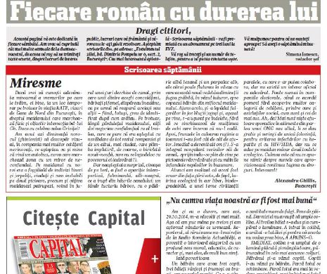 Fiecare român cu durerea lui. „Nu cumva viața noastră ar fi fost mai bună”