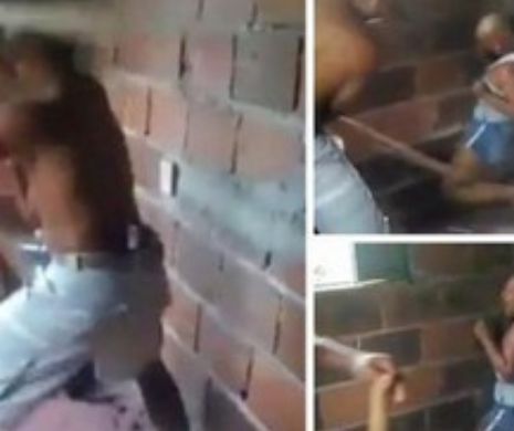 Își fate femeia în fața copilului .VIDEO nerecomandat persoanelor sensibile