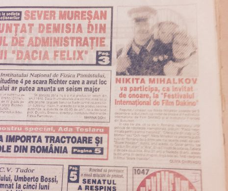 Memoria EVZ. Laureatul Oscar Nikita Mihalkov a venit la București, în 1994, anul său de triumf internațional