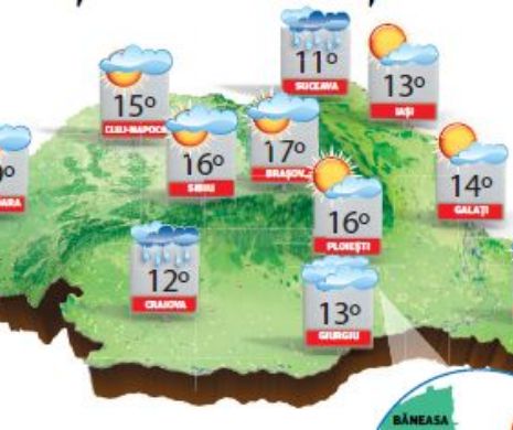 PROGNOZA METEO. Temperaturi mai ridicate decât cele normale, în vestul, centrul țării, la deal și la munte