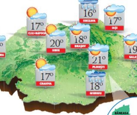 PROGNOZA METEO. Vremea va fi deosebit de caldă, pentru această perioadă din an