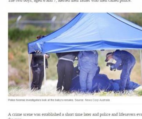 Un bebeţuş dezgropat de doi copii, pe o plajă