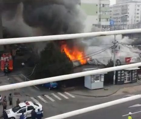 INCEDNIU sub PASAJUL BASARAB din Bucureşti. O femeie a fost rănită | VIDEO