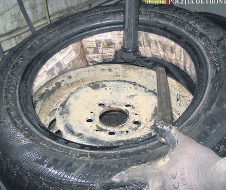 Inventivi! Au ascuns țigările în pneuri