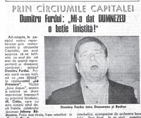 Memoria EVZ. Dumitru Furdui: „Mi-a dat Dumnezeu o beție liniștită!”