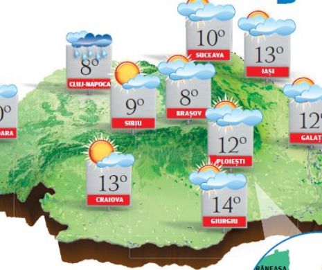 PROGNOZA METEO. În ultima decadă din luna decembrie, temperaturi peste mediile climatologice