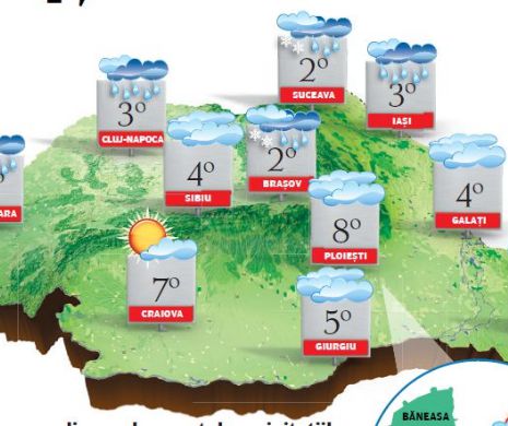 PROGNOZA METEO. Temperaturile diurne în creștere ușoară, dar nopțile din ce în ce mai reci